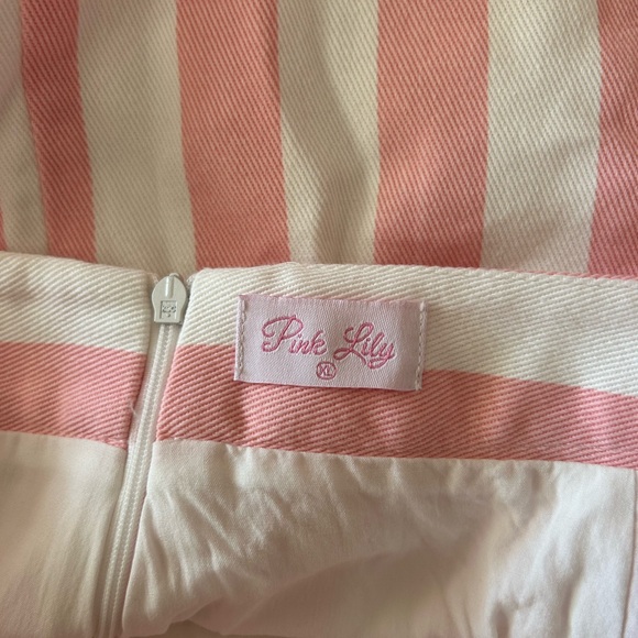 SEEKING SUN PINK AND IVORY STRIPED MINI SKORT - Picture 5 of 5